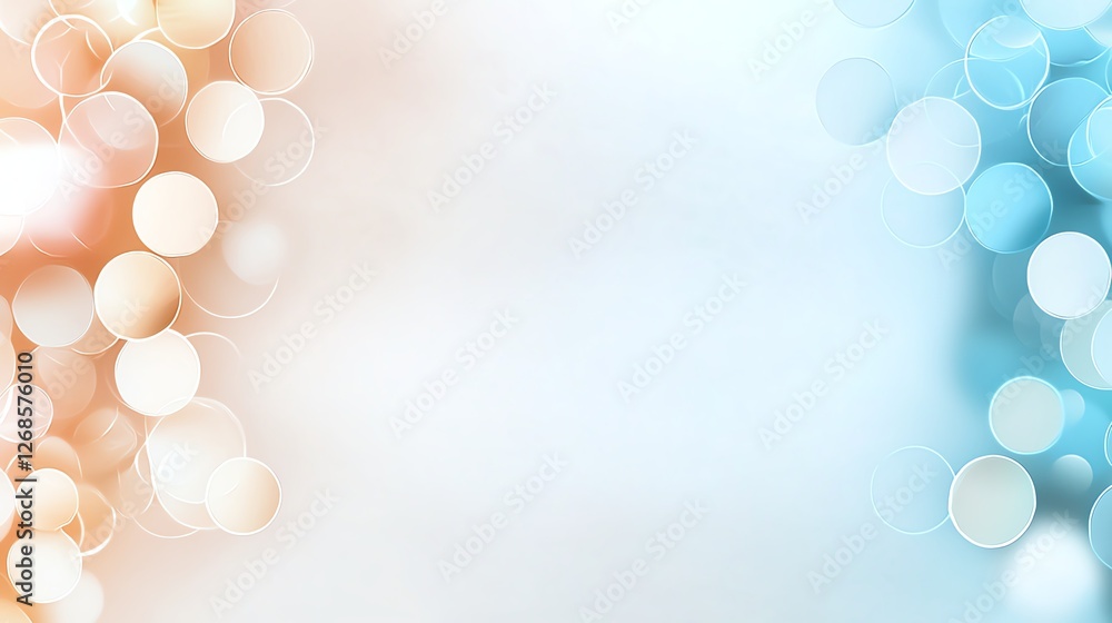 Poster abstract bokeh lights with blue and orange tones for design projects and backgrounds.
