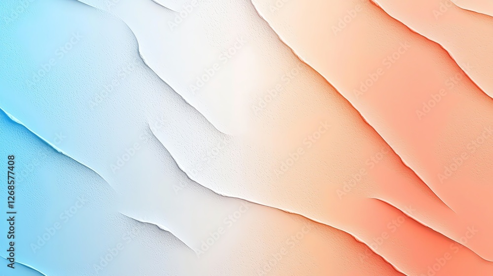 Poster abstract gradient background with smooth wave patterns in blue and orange tones, perfect for creativ