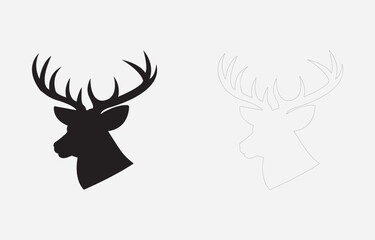 Deer vector art Illustration Isolated on white background