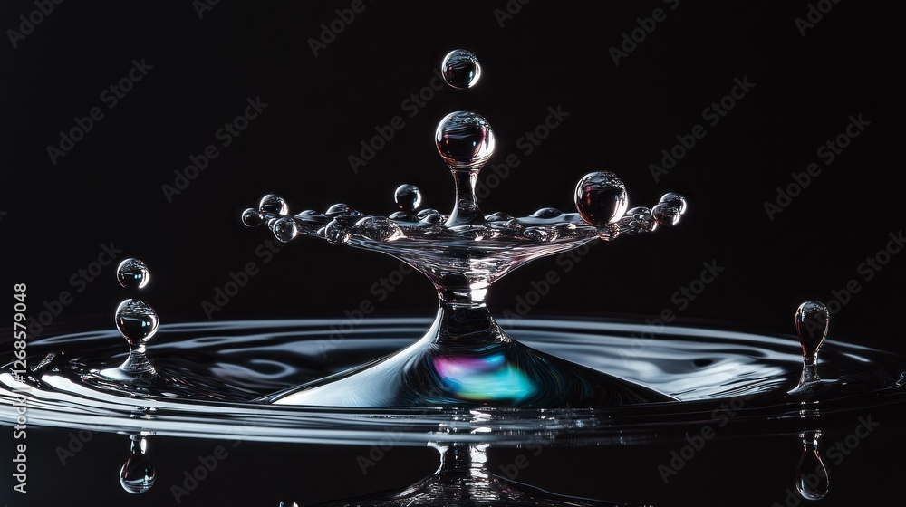 Aufkleber water droplets gracefully collide on a smooth surface, creating mesmerizing patterns. the interplay 