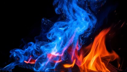 Fototapeta premium blue and red fire