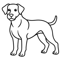 Minimalist Dog Line Art Vector