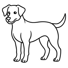 Minimalist Dog Line Art Vector