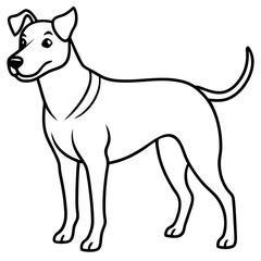 Minimalist Dog Line Art Vector