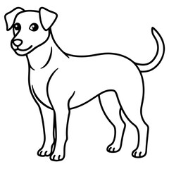Minimalist Dog Line Art Vector