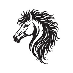 Stylized Horse Head Silhouette Vector Art Design