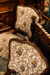 Vintage chair with carved back