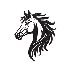 Stylized Horse Head Silhouette Vector Art Design