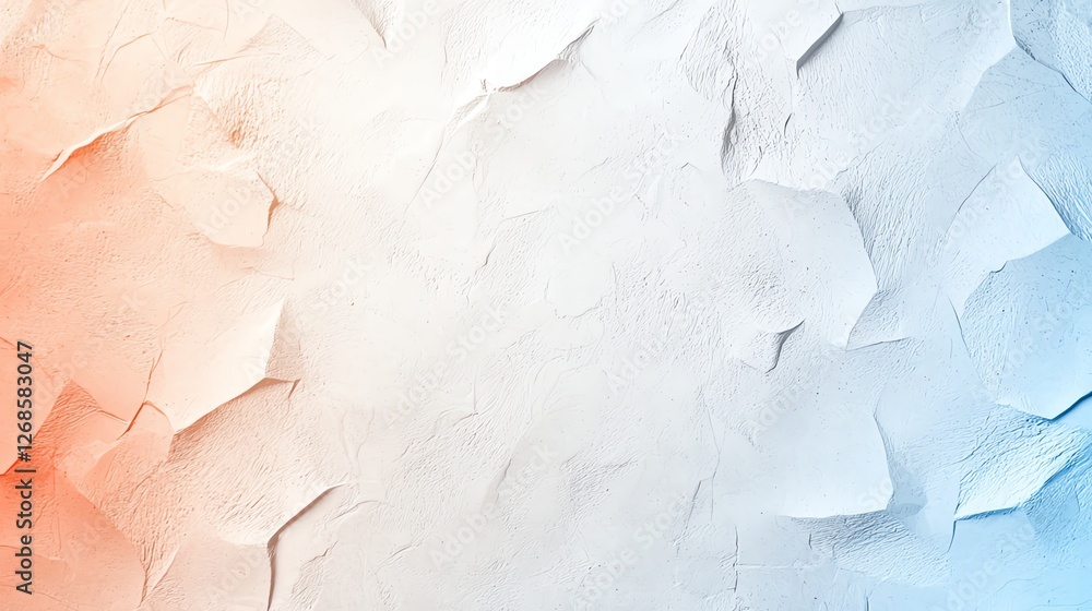 Poster abstract textured background with gradient hues of blue and orange creating a serene visual balance.