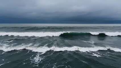 a surfboard riding the crest of a wave in the ocean