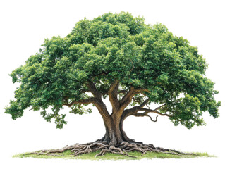 Lush green tree with expansive branches