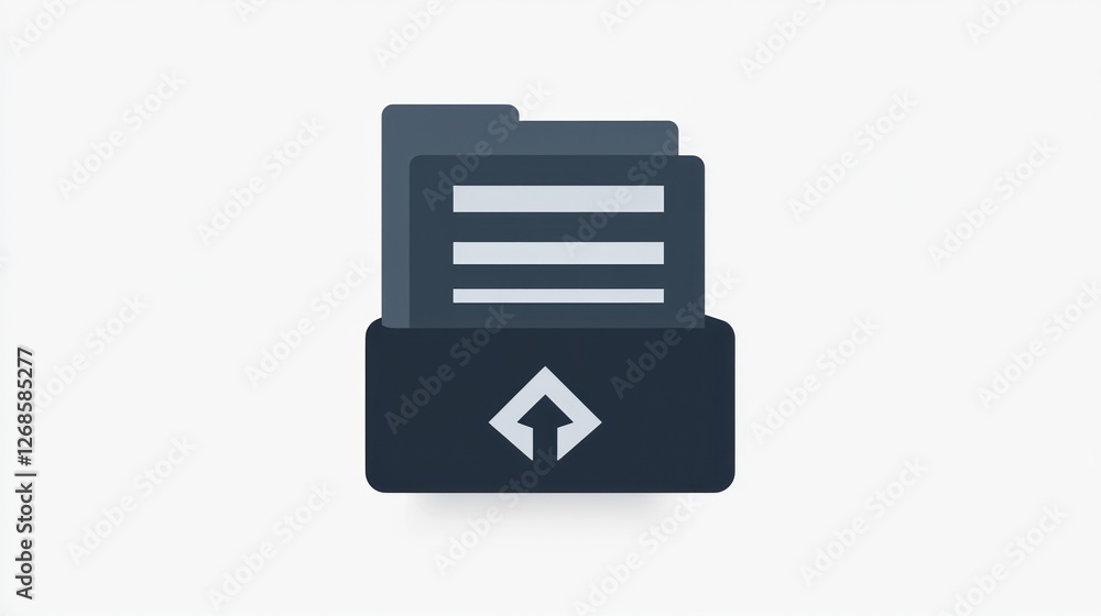 Aufkleber digital file upload icon, document folders