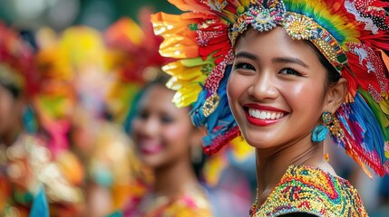 Fototapeta premium Vibrant Cultural Celebration with Colorful Attire