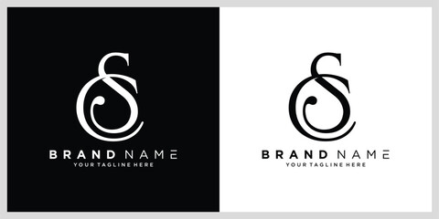 Luxury CS or SC Initial Monogram Text Letter Logo Design