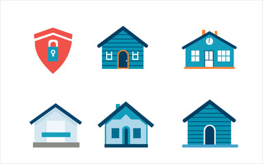 Real Estate Icons Set Vector Illustration for Property and Housing Design