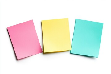 Fototapeta premium Colorful sticky notes on white background, isolated, for mockup