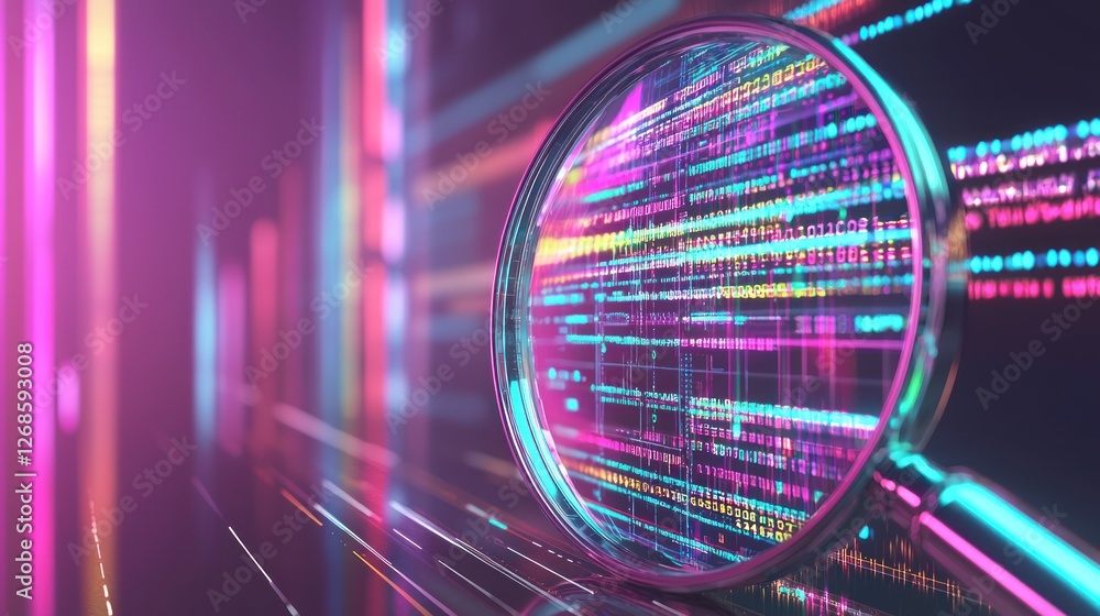 Aufkleber exploring data visualization through magnifying glass effects