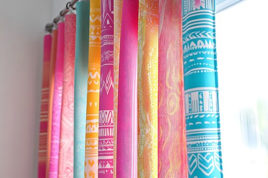 colorful silk curtins