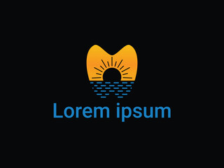 SunSet Dental Logo Design, Creative Dental Care Logo Design.
