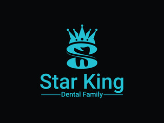 Star King Dental Family Logo Design, Minimalist and Clean Dental Logo Design