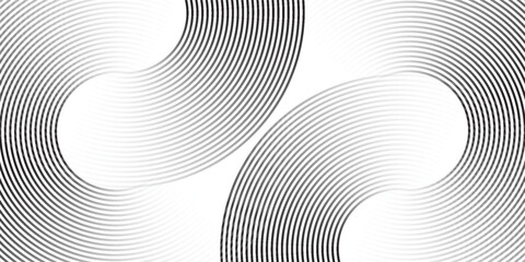 Abstract gold circle lines on dark background. Geometric stripe line art design.