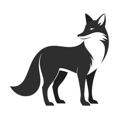 Stylized black Fox Vector Illustration