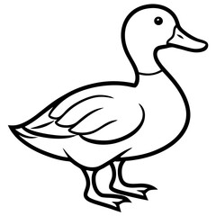 Minimalist Duck Line Art Vector