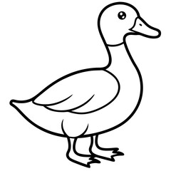 Minimalist Duck Line Art Vector