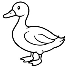 Minimalist Duck Line Art Vector