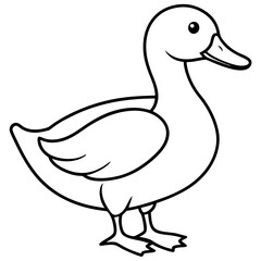 Minimalist Duck Line Art Vector