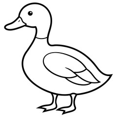 Minimalist Duck Line Art Vector