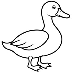 Minimalist Duck Line Art Vector