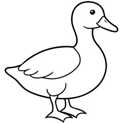 Minimalist Duck Line Art Vector