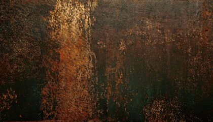 Fototapeta premium textured rust surface with golden highlights, abstract industrial design for background or modern artwork