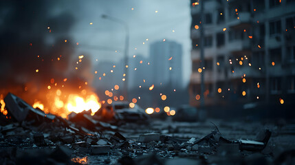 Urban Destruction: Burning Buildings and Debris