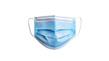 blue medical face mask isolated on black background