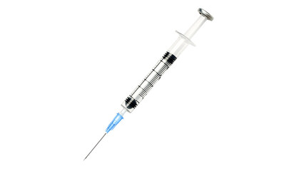 Fototapeta premium syringe needle closeup isolated on transparent background for medical healthcare concept