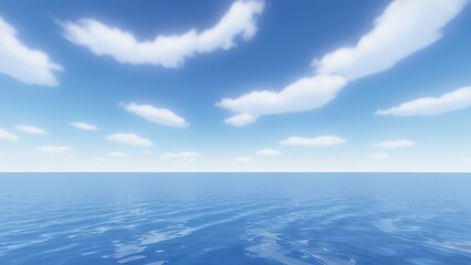 Obraz premium a clear day with blue skies and sea waves near the edge of the ocean on a sunny day