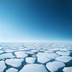 Fototapeta premium Vast Arctic Sea Ice Under a Clear Blue Sky