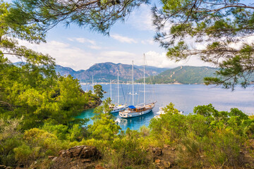 Sailing boats near Gocek, Turkey
