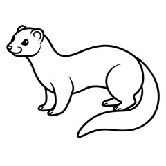 Minimalist Ferret Line Art Vector