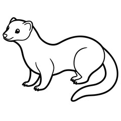 Minimalist Ferret Line Art Vector