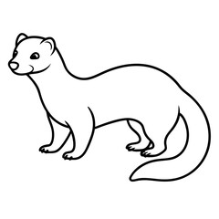 Minimalist Ferret Line Art Vector