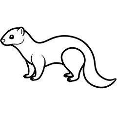 Minimalist Ferret Line Art Vector