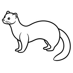 Minimalist Ferret Line Art Vector
