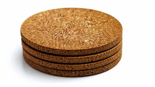 These cork coasters offer durability and a sleek design. Perfect for home or office use. They enhance your decor while preserving table surfaces. Generative AI