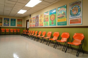 Public health awareness posters displayed in a community center 