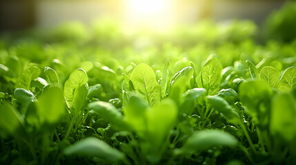 Vibrant Green Leafy Plants in Sunlight