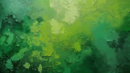 abstract, textured background featuring a vibrant green color palette. The surface displays a variety of shades ranging from light to dark green, creating a sense of depth and dimension. 