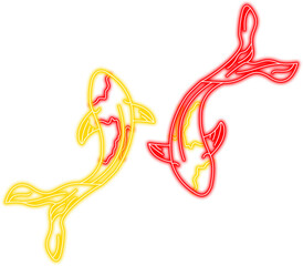 Neon Koi Fish Sign